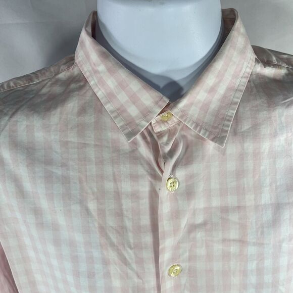 PAUL SMITH BUTTON DOWN LONG SLEEVE SHIRT MENS LARGE PINK WHITE CHECK COLLARED - Picture 6 of 13